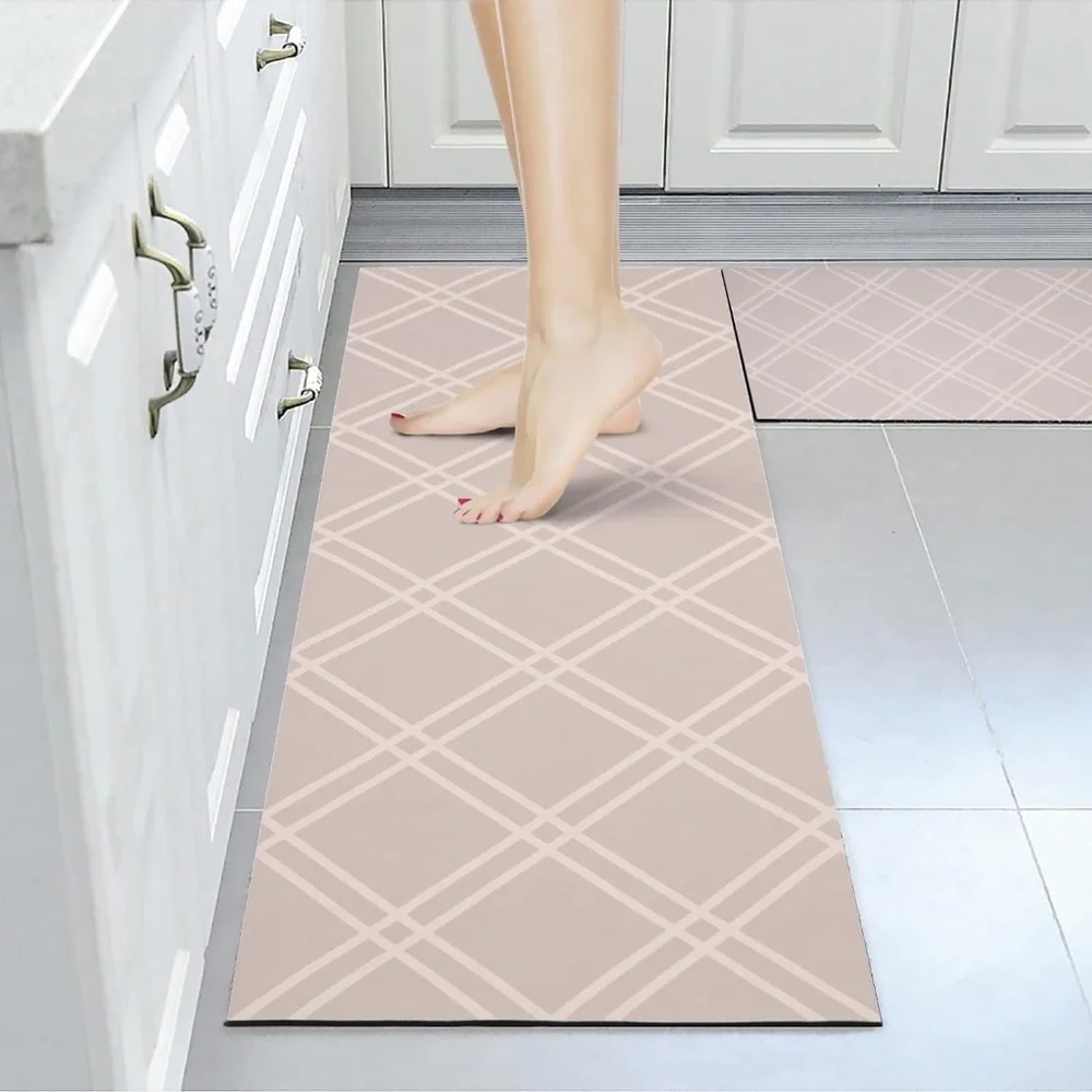 Tosuoka Kitchen Mat 2 Pieces Cushioned Anti Fatigue, Waterproof (47x17 - 27x17)